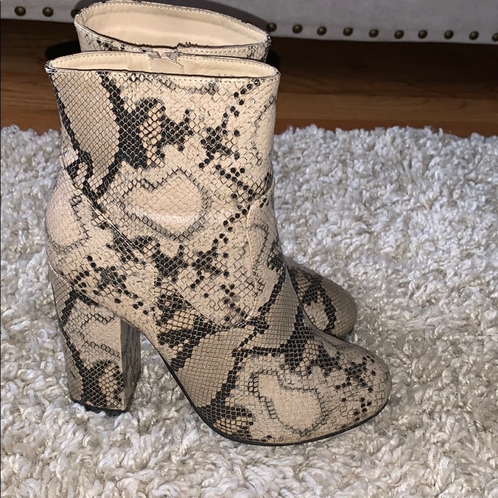 snake skin booties